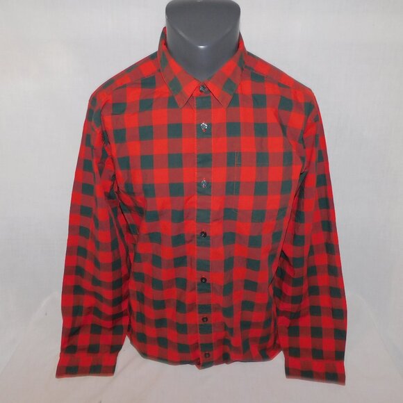 Patagonia Mens L Red Black Plaid Long Sleeve Button Front Shirt - Picture 1 of 9